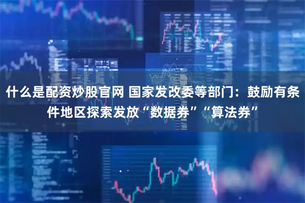什么是配资炒股官网 国家发改委等部门：鼓励有条件地区探索发放“数据券”“算法券”